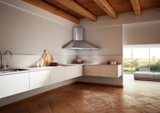cappa a camino angolare in acciaio inox Solaris di Faber cappa a camino angolare in acciaio inox Solaris di Faber