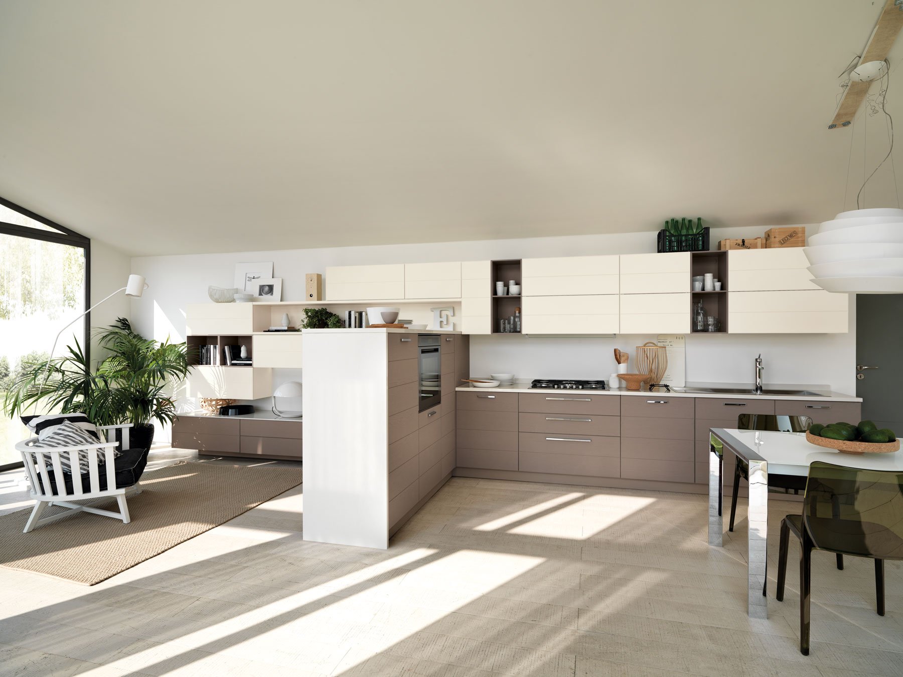 Cucina e soggiorno: un unico ambiente. Soluzioni Scavolini - Cose di Casa