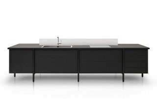 cucina freestanding componibile nera Pilotis di Artifex cucina freestanding componibile nera Pilotis di Artifex