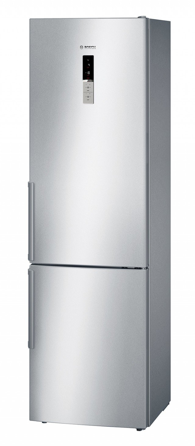 In classe di efficienza energetica A+++, il frigorifero KGN39XI42 di Bosch ha 5 ripiani in vetro infrangibile di cui 4 scorrevoli EasyShelf regolabili in altezza e cassetto maxi per verdure su ruote. No frost, ha funzione epr il raffreddamento super e è dotato di allarme per porta aperta o per aumento della temperatura. Misura l 60 x P 65 x H 201 cm. Prezzo 1.466 euro. www.bosch.it In classe di efficienza energetica A+++, il frigorifero KGN39XI42 di Bosch ha 5 ripiani in vetro infrangibile di cui 4 scorrevoli EasyShelf regolabili in altezza e cassetto maxi per verdure su ruote. No frost, ha funzione epr il raffreddamento super e è dotato di allarme per porta aperta o per aumento della temperatura. Misura l 60 x P 65 x H 201 cm. Prezzo 1.466 euro. www.bosch.it