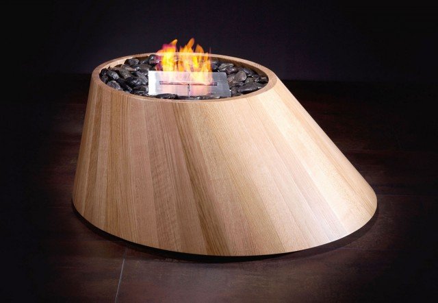 biocamino Cone di Brandoni legno rovere chiaro biocamino Cone di Brandoni legno rovere chiaro