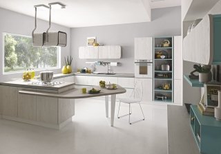 cucina con tavolo inserito in penisola Immagina di Lube cucina con tavolo inserito in penisola Immagina di Lube