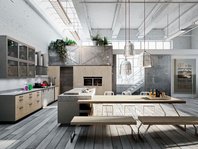Code Evolution di Snaidero è una cucina dal sapore vintage composta da mobili compatti in laminato legno effetto vissuto e dettagli in ferro come le viti a vista, le maniglie e le barre porta accessori. Nell’isola centrale si innesta il lungo piano del tavolo che si ispira ai modelli industriali ed è in grado di ospitare grandi tavolate di amici grazie alla presenza delle panche. Prezzo su richiesta. www.snaidero.it Code Evolution di Snaidero è una cucina dal sapore vintage composta da mobili compatti in laminato legno effetto vissuto e dettagli in ferro come le viti a vista, le maniglie e le barre porta accessori. Nell’isola centrale si innesta il lungo piano del tavolo che si ispira ai modelli industriali ed è in grado di ospitare grandi tavolate di amici grazie alla presenza delle panche. Prezzo su richiesta. www.snaidero.it