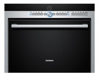 Forno compatto a microonde HB86K575 di Siemens, dotato di vano cottura smaltato da 42 l, vano cottura smaltato da 42 l, microonde con tecnologia inverter, • 7 funzioni di cottura tradizionali Cottura multiLevel 3D, funzioni speciali (cotture combinate microonde e tradizionali, cottura lenta e delicata, scaldavivande), funzioni supplementari (timer fine cottura, programmazione cottura, riscaldamento rapido, sicurezza bambini), funzione Memory per 6 ricette, 70 programmi automatici, temperatura porta max. 40°C, illuminazione interna alogena, display digitale con testi in chiaro; orologio elettronico, manopola a scomparsa push pull illuminata, Misura L 595 x P 531 x H 454 mm . Prezzo: 1.775 euro (IVA, trasporto e RAEE escluso) www.siemens-home.com Forno compatto a microonde HB86K575 di Siemens, dotato di vano cottura smaltato da 42 l, vano cottura smaltato da 42 l, microonde con tecnologia inverter, • 7 funzioni di cottura tradizionali Cottura multiLevel 3D, funzioni speciali (cotture combinate microonde e tradizionali, cottura lenta e delicata, scaldavivande), funzioni supplementari (timer fine cottura, programmazione cottura, riscaldamento rapido, sicurezza bambini), funzione Memory per 6 ricette, 70 programmi automatici, temperatura porta max. 40°C, illuminazione interna alogena, display digitale con testi in chiaro; orologio elettronico, manopola a scomparsa push pull illuminata, Misura L 595 x P 531 x H 454 mm . Prezzo: 1.775 euro (IVA, trasporto e RAEE escluso) www.siemens-home.com