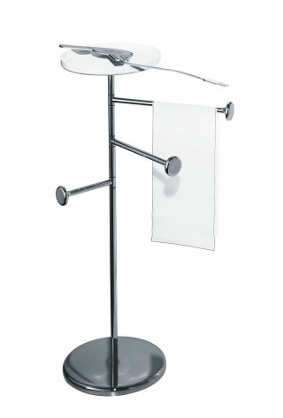 portasciugamani da terra a 3 aste girevoli +serie Birillo di Alessi in acciaio cromato lucido portasciugamani da terra a 3 aste girevoli +serie Birillo di Alessi in acciaio cromato lucido