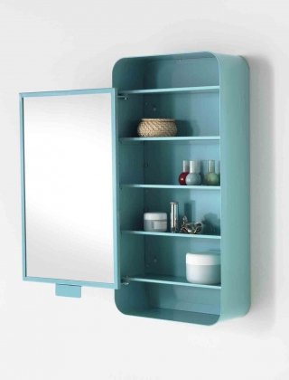 mobile blu Gunnern di Ikea con anta a specchio mobile blu Gunnern di Ikea con anta a specchio