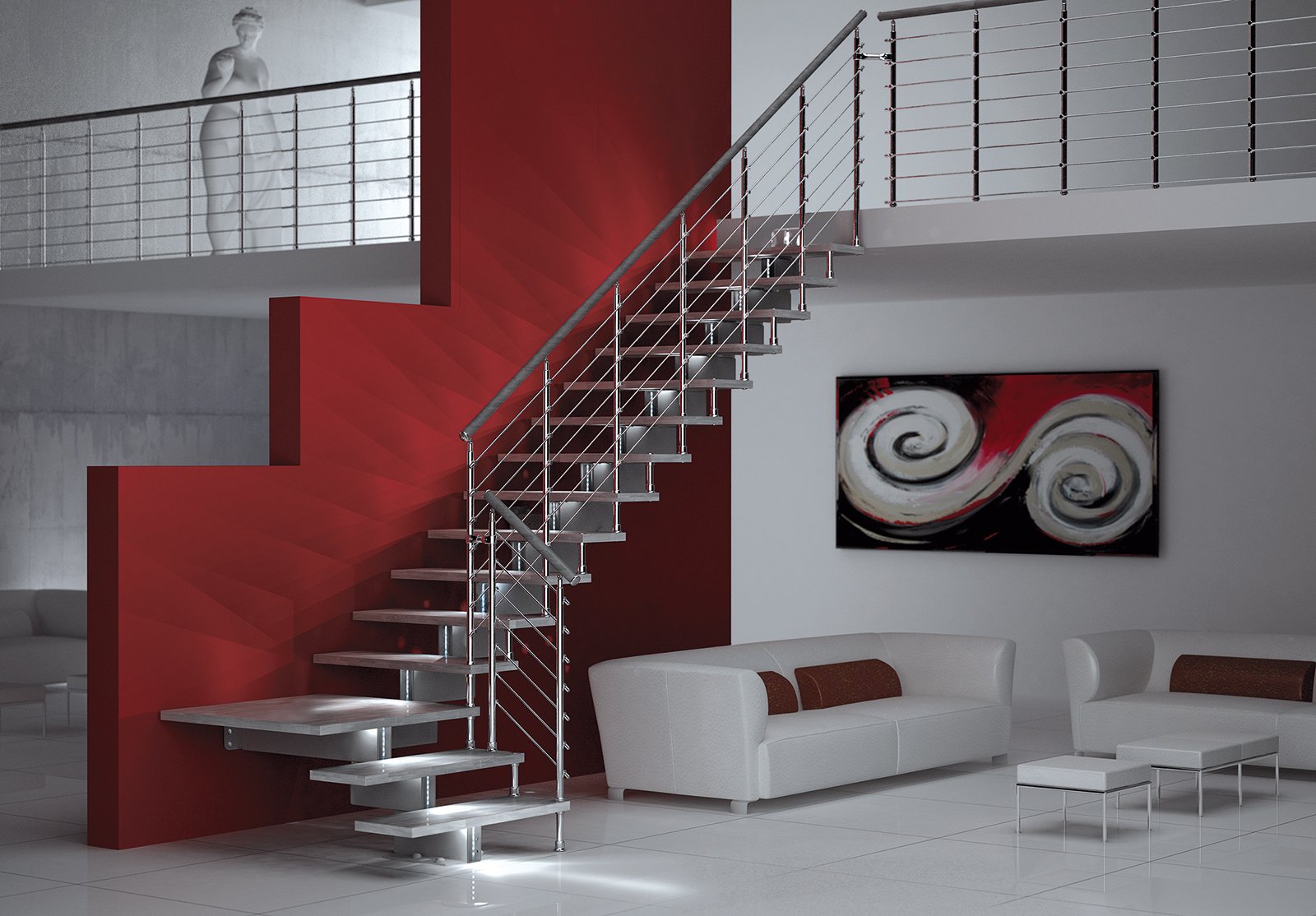 Scale prefabbricate: modelli a giorno visivamente leggeri cose di casa Scale di design