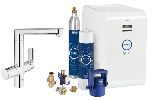 miscelatore da cucina a doppio azionamento con sistema filtrante dell’acqua Grohe Blue® miscelatore da cucina a doppio azionamento con sistema filtrante dell’acqua Grohe Blue®