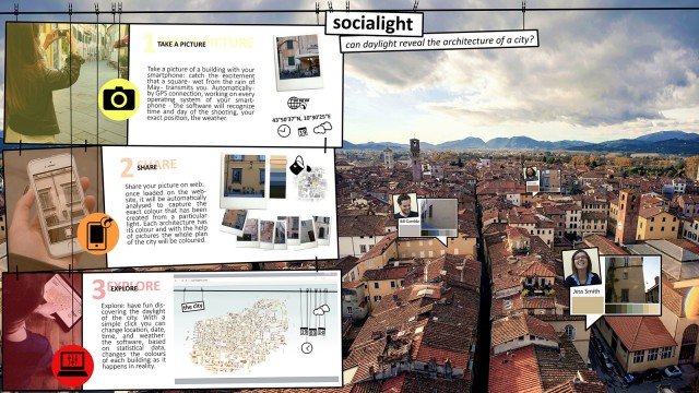 Menzione d’onore International Velux Award 2014 : “Socialight” di Cristiana Brindisi della Scuola di Ingegneria dell’Università di Pisa (docente Francesco Leccese) Menzione d’onore International Velux Award 2014 : “Socialight” di Cristiana Brindisi della Scuola di Ingegneria dell’Università di Pisa (docente Francesco Leccese)