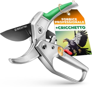 GRÜNTEK. Cesoie da potatura a cricchetto per giardinaggio professionale, 20 cm. 18,52 euro. GRÜNTEK. Cesoie da potatura a cricchetto per giardinaggio professionale, 20 cm. 18,52 euro.