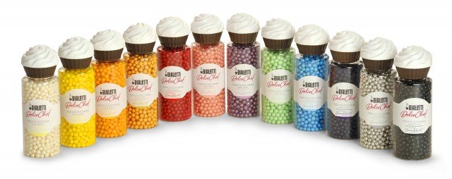 perle di zucchero colorate della collezione Dolce Chef di Bialetti perle di zucchero colorate della collezione Dolce Chef di Bialetti