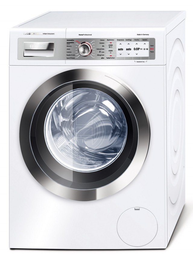 Grazie al motore senza spazzole EcoSilence Drive, la lavatrice WAY28849IT di Bosch emette 50 decibel durante il ciclo di lavaggio. In classe di efficienza energetica A+++, ha sistema intelligente di dosaggio automatico del detersivo e ammorbidente e capacità di carico di 9 kg. Misura L 60 x P 59 x H 85 cm. Prezzo 1.311,46 euro. www.bosch.it Grazie al motore senza spazzole EcoSilence Drive, la lavatrice WAY28849IT di Bosch emette 50 decibel durante il ciclo di lavaggio. In classe di efficienza energetica A+++, ha sistema intelligente di dosaggio automatico del detersivo e ammorbidente e capacità di carico di 9 kg. Misura L 60 x P 59 x H 85 cm. Prezzo 1.311,46 euro. www.bosch.it