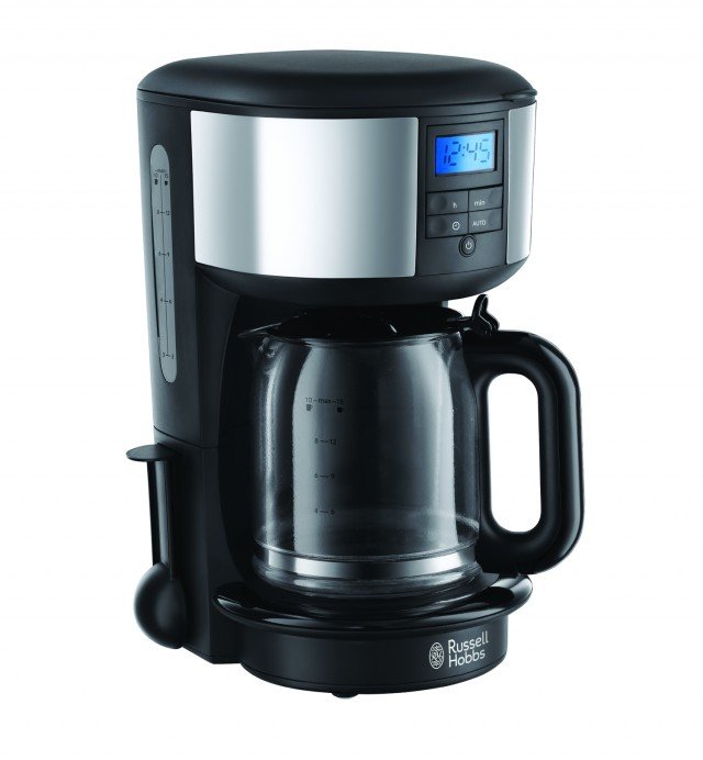 Programmabile grazie al timer digitale di 24 ore, Chester di Russell Hobbs prepara caffè per 10/ 15 tazze e ha la funzione per mantenere in caldo la bevanda per un’ora. E’ dotata di caraffa in vetro da 1,25 litri, indicatore del livello dell’acqua e porta filtro rimovibile timer programmabile 24 ore Prezzo: 50 euro. www.russellhobbs.it Programmabile grazie al timer digitale di 24 ore, Chester di Russell Hobbs prepara caffè per 10/ 15 tazze e ha la funzione per mantenere in caldo la bevanda per un’ora. E’ dotata di caraffa in vetro da 1,25 litri, indicatore del livello dell’acqua e porta filtro rimovibile timer programmabile 24 ore Prezzo: 50 euro. www.russellhobbs.it