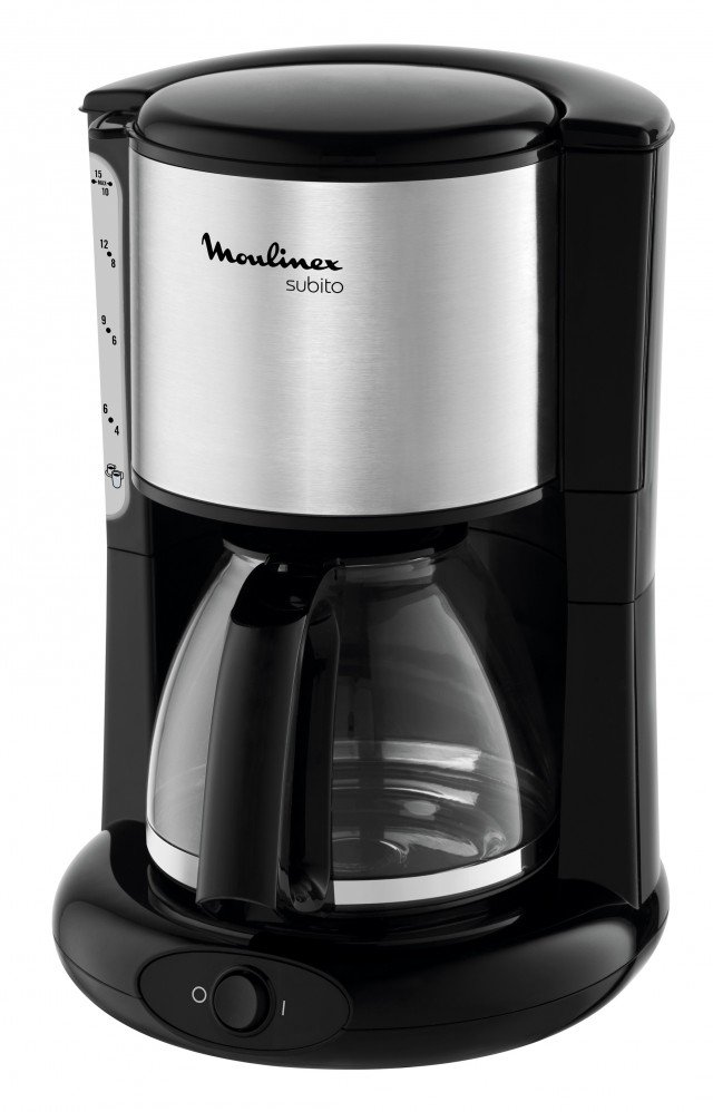 La caffettiera americana per 10 tazze Subito III FG3608 di Moulinex ha sistema salva goccia e livello dell’acqua visibile. Il contenitore del filtro in acciaio inox ha apertura del laterale per agevolare il cambio. E’ disponibile color silver o nera. Prezzo: 44,90 euro. www.moulinex.it La caffettiera americana per 10 tazze Subito III FG3608 di Moulinex ha sistema salva goccia e livello dell’acqua visibile. Il contenitore del filtro in acciaio inox ha apertura del laterale per agevolare il cambio. E’ disponibile color silver o nera. Prezzo: 44,90 euro. www.moulinex.it