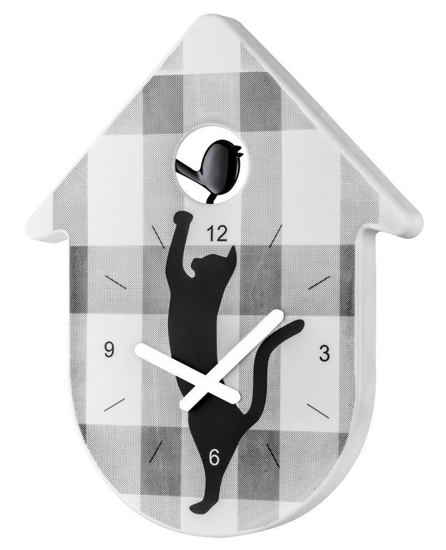 Orologio a cucù Toc Toc di Koziol in chiave contemporanea: l'uccellino si muove, ma l'orologio resta silenzioso. In materiale plastico, misura L 24 x P 30 x H 3 cm. Prezzo 54,95 euro. www.merito.it Orologio a cucù Toc Toc di Koziol in chiave contemporanea: l'uccellino si muove, ma l'orologio resta silenzioso. In materiale plastico, misura L 24 x P 30 x H 3 cm. Prezzo 54,95 euro. www.merito.it