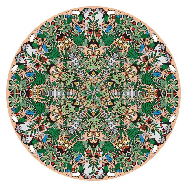 É un pezzo iconico L‘Afrique Carpet di Moooi: è ornato su tutta la superficie da un intreccio di figure stilizzate di foglie, serpenti e maschere tribali; il tappeto è realizzato in resistente poliammide. Misura ø 350 cm. Prezzo su richiesta. www.moooi.com É un pezzo iconico L‘Afrique Carpet di Moooi: è ornato su tutta la superficie da un intreccio di figure stilizzate di foglie, serpenti e maschere tribali; il tappeto è realizzato in resistente poliammide. Misura ø 350 cm. Prezzo su richiesta. www.moooi.com