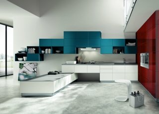 cucina con ante a gole profilate in alluminio Tetrix di Scavolini cucina con ante a gole profilate in alluminio Tetrix di Scavolini