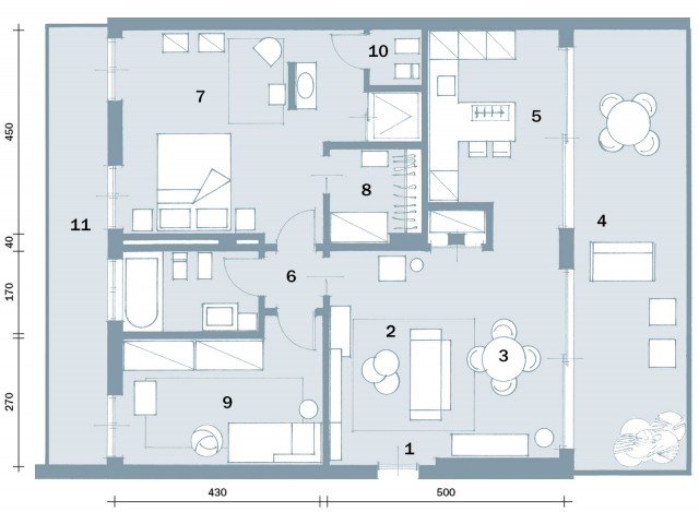 In meno di 100 mq una casa moderna con geometrie a 3 colori cose ... Pianta della casa