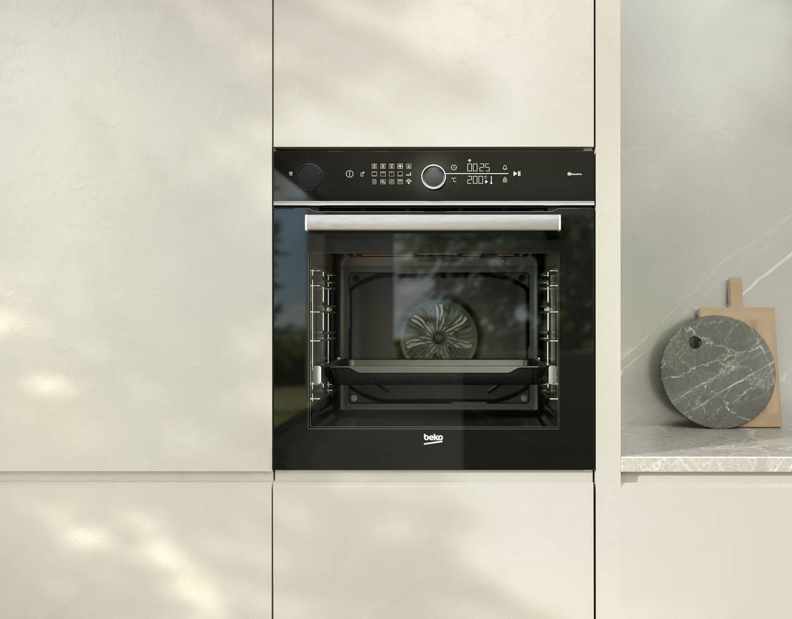 Nel forno assistito a vapore con 15 funzioni di cottura BBIS18400BCSWE di Beko si può cucinare su 3 livelli contemporaneamente senza mescolare odori e sapori, grazie al funzionamento della ventola e della sola resistenza circolare, che distribuiscono il calore in modo uniforme. Gestibile da App, ha funzione Booster che accorcia il pre-riscaldamento riducendo fino al 35% il tempo necessario per raggiungere la temperatura desiderata, e funzione pre-impostata di pulizia a vapore SteamShine che ammorbidisce lo sporco. In classe A+, è capiente 72 litri. www.beko.it Nel forno assistito a vapore con 15 funzioni di cottura BBIS18400BCSWE di Beko si può cucinare su 3 livelli contemporaneamente senza mescolare odori e sapori, grazie al funzionamento della ventola e della sola resistenza circolare, che distribuiscono il calore in modo uniforme. Gestibile da App, ha funzione Booster che accorcia il pre-riscaldamento riducendo fino al 35% il tempo necessario per raggiungere la temperatura desiderata, e funzione pre-impostata di pulizia a vapore SteamShine che ammorbidisce lo sporco. In classe A+, è capiente 72 litri. www.beko.it