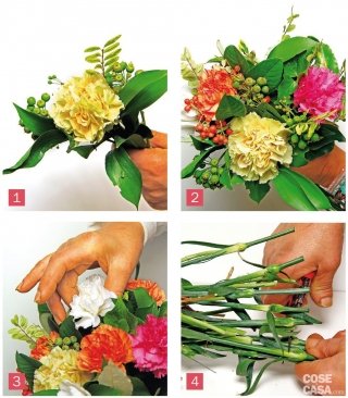 mazzo garofani e ruscus mazzo garofani e ruscus