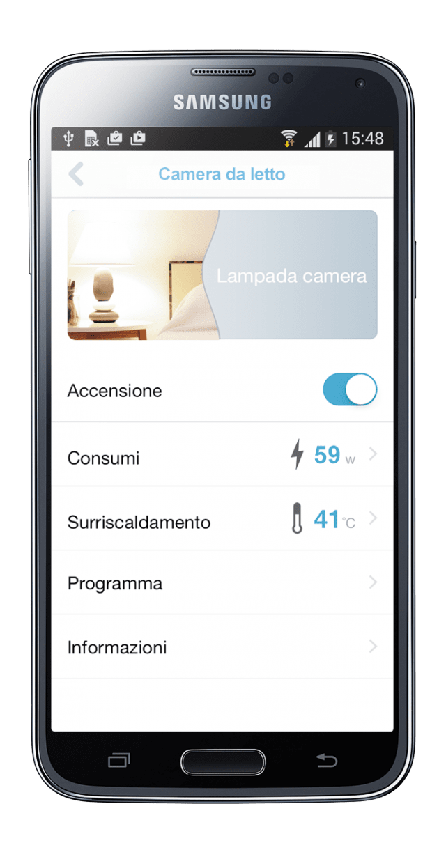 L’app mydlink™ Home, gratuita per iOS e Android, permette di controllare la Smart Plug di D-Link, con funzioni come la programmazione degli orari di accensione e il controllo dei consumi e del surriscaldamento. L’app mydlink™ Home, gratuita per iOS e Android, permette di controllare la Smart Plug di D-Link, con funzioni come la programmazione degli orari di accensione e il controllo dei consumi e del surriscaldamento.