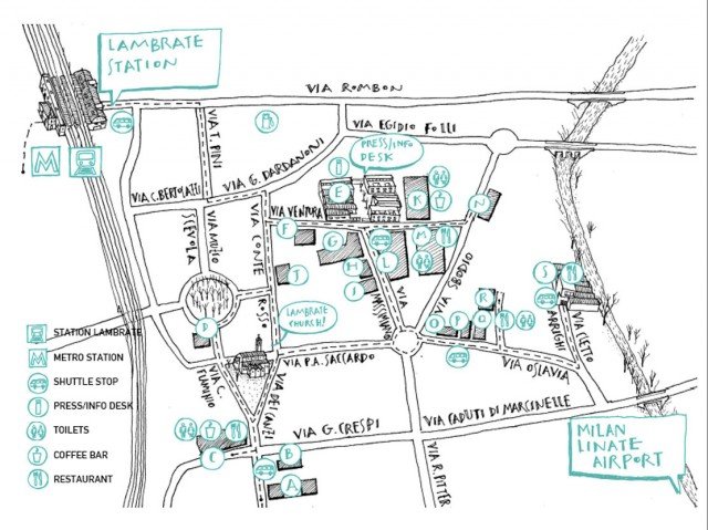 La mappa degli eventi Fuorisalone in programma dal 14 al 18 aprile 2015 nel distretto di Ventura Lambrate. Progetto completo e ulteriori info (in inglese) sul sito www.venturaprojects.com La mappa degli eventi Fuorisalone in programma dal 14 al 18 aprile 2015 nel distretto di Ventura Lambrate. Progetto completo e ulteriori info (in inglese) sul sito www.venturaprojects.com