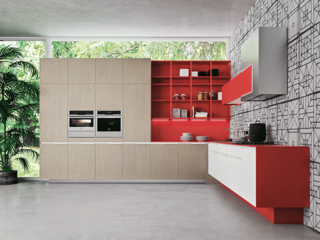 Dettagli colorati per Orange Evolution di Snaidero il modello che alterna elementi contenitivi chiusi in nobilitato olmo london grey a vani a giorno con struttura in alluminio e ripiani laccato opaco Rosso Pechino. Una base con anta a battente e un ripiano in nobilitato bianco artico misura L 60 x P 60 x H 65 cm, prezzo 194 euro. www.snaidero.it Dettagli colorati per Orange Evolution di Snaidero il modello che alterna elementi contenitivi chiusi in nobilitato olmo london grey a vani a giorno con struttura in alluminio e ripiani laccato opaco Rosso Pechino. Una base con anta a battente e un ripiano in nobilitato bianco artico misura L 60 x P 60 x H 65 cm, prezzo 194 euro. www.snaidero.it
