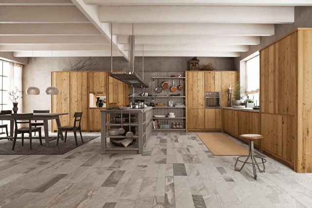 Dimensioni importanti per Maestrale di Scandola che ha le colonne e le basi interamente realizzate in legno d’abete vecchio che danno vita ad una raffinata superficie uniforme. Al centro della cucina angolare troneggia la penisola con basi in abete ardesia. Una base con anta in legno vecchio misura L 60 x P 58,5 x H 74,5 cm. Prezzo 592,92 euro. www.scandolamobili.it Dimensioni importanti per Maestrale di Scandola che ha le colonne e le basi interamente realizzate in legno d’abete vecchio che danno vita ad una raffinata superficie uniforme. Al centro della cucina angolare troneggia la penisola con basi in abete ardesia. Una base con anta in legno vecchio misura L 60 x P 58,5 x H 74,5 cm. Prezzo 592,92 euro. www.scandolamobili.it