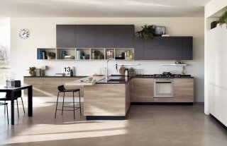 cucina in olmo laccato opaco Motus di Scavolini cucina in olmo laccato opaco Motus di Scavolini
