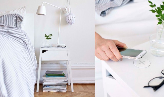 Il comodino SELJE con ricarica wireless con porta USB è una pratica soluzione per ricaricare il cellulare durante la notte, senza fastidiosi cavi. Acciaio rivestito a polvere. 46x37 cm. Prezzo 54,98 euro. In vendita dal 15 aprile. IKEA Il comodino SELJE con ricarica wireless con porta USB è una pratica soluzione per ricaricare il cellulare durante la notte, senza fastidiosi cavi. Acciaio rivestito a polvere. 46x37 cm. Prezzo 54,98 euro. In vendita dal 15 aprile. IKEA