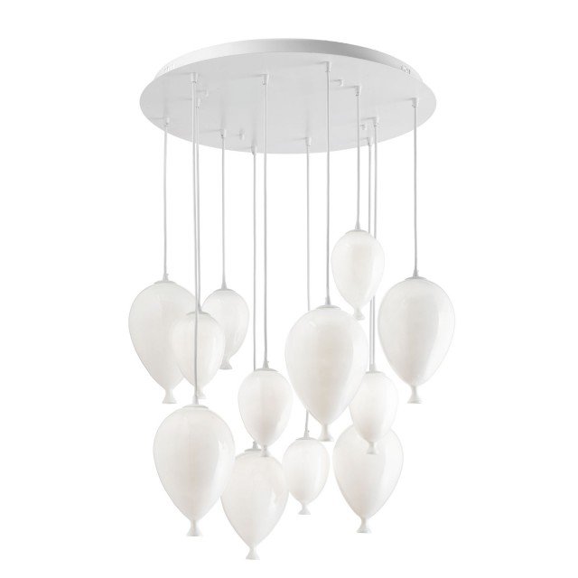 lampadario Clown di Ideal Lux in vetro bianco lampadario Clown di Ideal Lux in vetro bianco