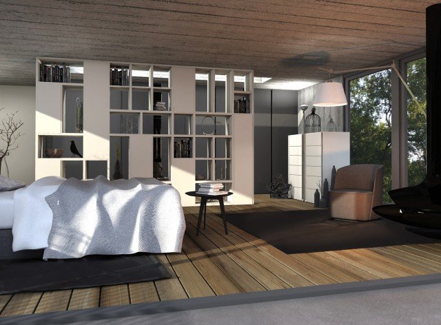 La divisione fra zona armadi e zona letto è ottenuta con il sistema modulare a spalla portante Selecta di Officinadesign Lema: total white, la composizione bifacciale prevede alcuni vani chiusi da ante push pull, dalla finitura bianca come quella della struttura. Vicino al camino l’angolo lettura: un morbido tappeto, una lampada da terra di Artemide e la poltroncina Felix di Roberto Lazzeroni, rivestita in tessuto grigio (guarda anche la foto). Di dimensioni contenute, trova collocazione ideale nella zona notte: un complemento discreto e di carattere, che completa la camera ma è perfetto anche per il living. Della collezione Luna, disegnata da Marelli & Molteni, i due settimanali affiancati, laccati bianco opaco, dalla linea delicata e sobria, che come i comodini sono impreziositi dalle raffinate giunzioni a 45° lungo i lati. Sono disponibili nelle finiture laccato opaco, laccato lucido rovere moro e rovere tabacco. La divisione fra zona armadi e zona letto è ottenuta con il sistema modulare a spalla portante Selecta di Officinadesign Lema: total white, la composizione bifacciale prevede alcuni vani chiusi da ante push pull, dalla finitura bianca come quella della struttura. Vicino al camino l’angolo lettura: un morbido tappeto, una lampada da terra di Artemide e la poltroncina Felix di Roberto Lazzeroni, rivestita in tessuto grigio (guarda anche la foto). Di dimensioni contenute, trova collocazione ideale nella zona notte: un complemento discreto e di carattere, che completa la camera ma è perfetto anche per il living. Della collezione Luna, disegnata da Marelli & Molteni, i due settimanali affiancati, laccati bianco opaco, dalla linea delicata e sobria, che come i comodini sono impreziositi dalle raffinate giunzioni a 45° lungo i lati. Sono disponibili nelle finiture laccato opaco, laccato lucido rovere moro e rovere tabacco.