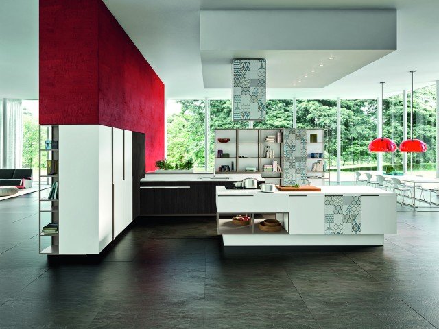cucina in legno olmo Orange Evolution di Snaidero cucina in legno olmo Orange Evolution di Snaidero