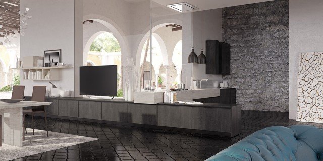 5. Creta Frame di Del Tongo è una cucina aperta sul living formata da una serie di elementi dalla linea squadrata. Le ante, realizzate con tecnica artigianale, sono in rovere a poro aperto in una tonalità scura e sono profilate da una cornice in legno massello. Prezzo su richiesta. www.gruppodeltongo.com 5. Creta Frame di Del Tongo è una cucina aperta sul living formata da una serie di elementi dalla linea squadrata. Le ante, realizzate con tecnica artigianale, sono in rovere a poro aperto in una tonalità scura e sono profilate da una cornice in legno massello. Prezzo su richiesta. www.gruppodeltongo.com
