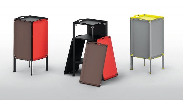 Double Life di Danese Milano è un mobiletto design che è formato da tre vassoi che fungono da ripiani e da quattro laterali fissati per mezzo di magneti; i vassoi sono realizzati in alluminio colorato. Misura L 39 x P 38 x H 79 cm. Prezzo su richiesta. www.danesemilano.it Double Life di Danese Milano è un mobiletto design che è formato da tre vassoi che fungono da ripiani e da quattro laterali fissati per mezzo di magneti; i vassoi sono realizzati in alluminio colorato. Misura L 39 x P 38 x H 79 cm. Prezzo su richiesta. www.danesemilano.it