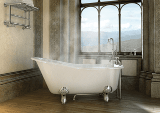 Vasca da bagno neoclassica Hanover Slipper in Natural Stone con piedini cromati “Luxury Version” Burlington Vasca da bagno neoclassica Hanover Slipper in Natural Stone con piedini cromati “Luxury Version” Burlington
