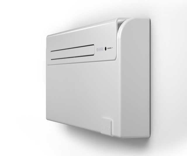 l climatizzatore fisso senza unità esterna Unico® Air di Olimpia Splendid è facile da regolare e da programmare anche da remoto per mezzo del telecomando in dotazione. Può essere impostato per funzionare in sola ventilazione, sola deumidificazione, modalità Auto e modalità Sleep. Genera una pressione sonora di appena 27 dB(A) e ha potenza di 6.000 Btu/h. Misura L 98 x P 16 x H 50 cm. Prezzo 999 euro. www.olimpiasplendid.it l climatizzatore fisso senza unità esterna Unico® Air di Olimpia Splendid è facile da regolare e da programmare anche da remoto per mezzo del telecomando in dotazione. Può essere impostato per funzionare in sola ventilazione, sola deumidificazione, modalità Auto e modalità Sleep. Genera una pressione sonora di appena 27 dB(A) e ha potenza di 6.000 Btu/h. Misura L 98 x P 16 x H 50 cm. Prezzo 999 euro. www.olimpiasplendid.it