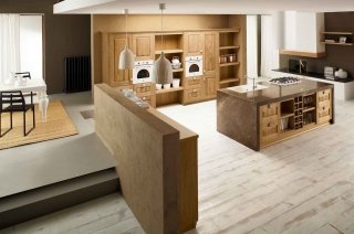 cucina con scaffalature montate su una boiserie Carola di Arrex Le Cucine cucina con scaffalature montate su una boiserie Carola di Arrex Le Cucine