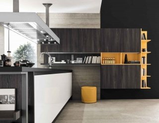 cucina con boiserie contenitori e vani portaoggetti Marina Line di Febalcasa cucina con boiserie contenitori e vani portaoggetti Marina Line di Febalcasa