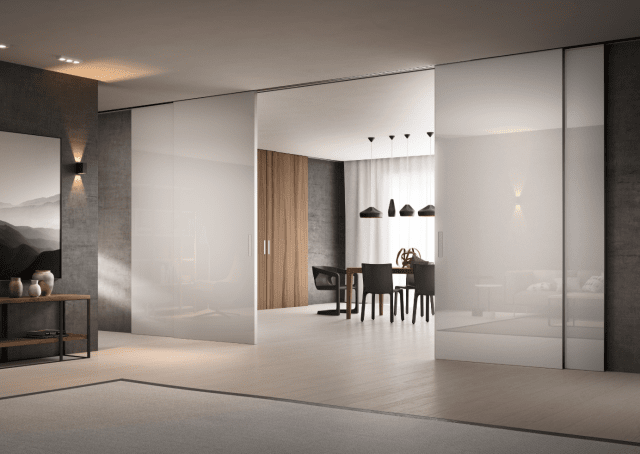 pannello in cristallo tamburato Premium della linea Scenario di FerreroLegno con incasso a soffitto pannello in cristallo tamburato Premium della linea Scenario di FerreroLegno con incasso a soffitto