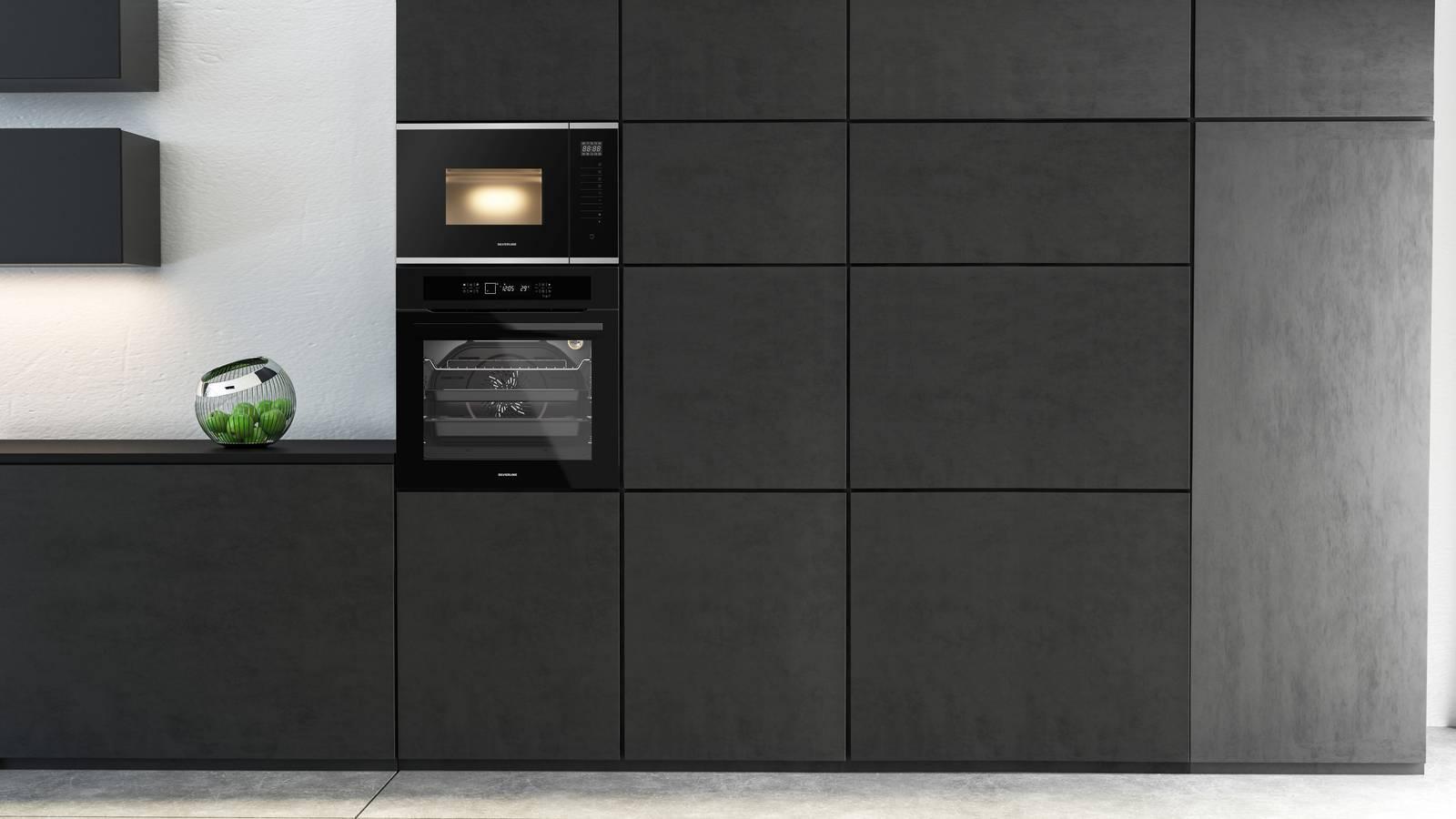 Capiente 72 litri, il forno elettrico con 14 funzioni S5 BO6505T di Silverline é dotato di tecnologia 3D Airmove che permette di avere una temperatura omogenea in tutto il vano. Ha funzione Steam Clean in cui il calore trasforma l’acqua in vapore per ammorbidire i residui di grasso e facilitare la pulizia. Inoltre il pannello catalitico autopulente posteriore assorbe lo sporco. Prezzo da rivenditore. www.silverline.com
