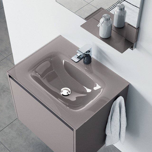 mobile lavabo bagno collezione Infinito 60 di Dieci con maniglia a gola mobile lavabo bagno collezione Infinito 60 di Dieci con maniglia a gola
