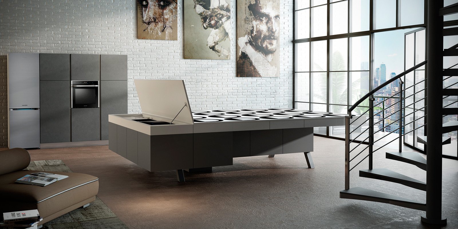 Cucine a vista per il loft, nel soggiorno open space cose di casa Cucine per loft