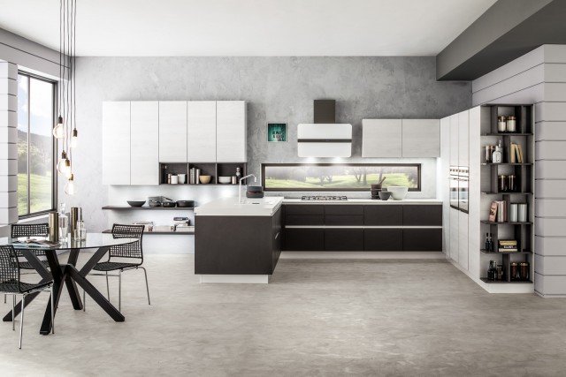Nero e bianco per Oriente di Arrex Le Cucine un modello elegante che accosta le ante in laminato effetto legno a quelle in laminato effetto cemento. È dotato di cassetti con un sofisticato sistema di ammortizzazione integrato che assicura una chiusura dolce e silenziosa; le gole e gli zoccoli in metallo laccato bianco decorano le superfici. Prezzo su richiesta. www.arrex.it Nero e bianco per Oriente di Arrex Le Cucine un modello elegante che accosta le ante in laminato effetto legno a quelle in laminato effetto cemento. È dotato di cassetti con un sofisticato sistema di ammortizzazione integrato che assicura una chiusura dolce e silenziosa; le gole e gli zoccoli in metallo laccato bianco decorano le superfici. Prezzo su richiesta. www.arrex.it