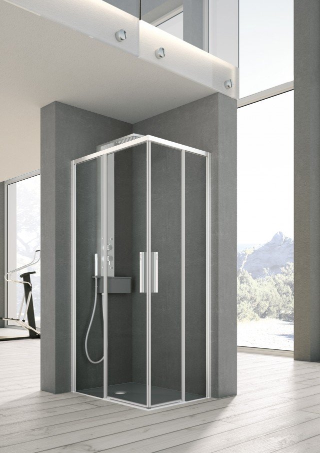 box ad angolo Time di Hafro con due lati scorrevoli box ad angolo Time di Hafro con due lati scorrevoli