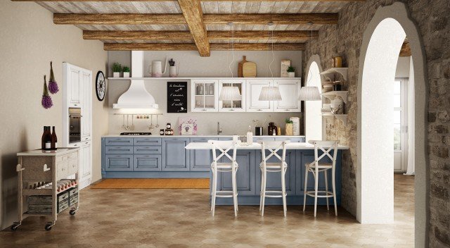 Azzurro polvere e bianco latte per Athena di Berloni la cucina dal sapore country che è caratterizzata dalle ante laccate e patinate con un sapore vintage. È presente una cappa in muratura e un bancone snack con sgabelli alti coordinati. Una vetrina misura L 45 x P 35 x H 72 cm e costa 327 euro. www.berloni.it Azzurro polvere e bianco latte per Athena di Berloni la cucina dal sapore country che è caratterizzata dalle ante laccate e patinate con un sapore vintage. È presente una cappa in muratura e un bancone snack con sgabelli alti coordinati. Una vetrina misura L 45 x P 35 x H 72 cm e costa 327 euro. www.berloni.it