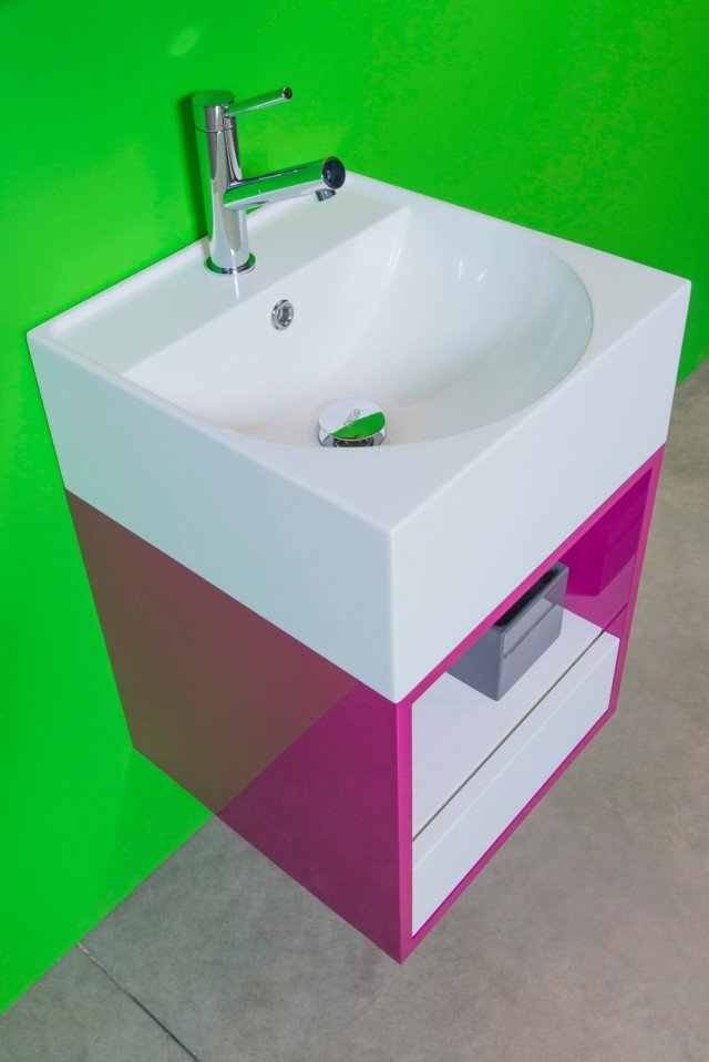 modulo PNC1 di Regia costituito da lavabo in Quattrocast® bianco integrato nel mobile lavabo in metacrilato Acrylic + modulo PNC1 di Regia costituito da lavabo in Quattrocast® bianco integrato nel mobile lavabo in metacrilato Acrylic +