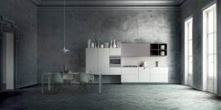 cucina essenziale e compatta bianca Milano di Del Tongo cucina essenziale e compatta bianca Milano di Del Tongo