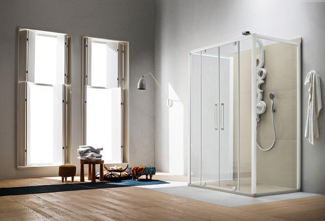 cabina doccia a parete Perseo di Arblu con due ante saloon centrali di 140 cm cabina doccia a parete Perseo di Arblu con due ante saloon centrali di 140 cm