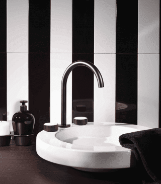rubinetto nero lavabo a tre fori collezione Texture Collection di Fima Carlo Frattini rubinetto nero lavabo a tre fori collezione Texture Collection di Fima Carlo Frattini